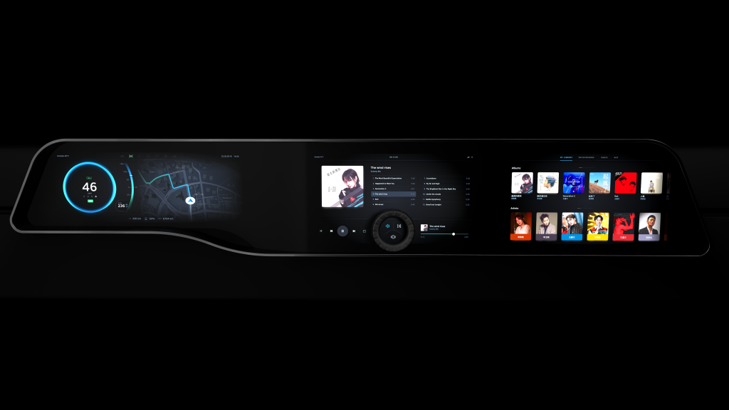 Picture of fictitious car dashboard. Design by siili_auto.