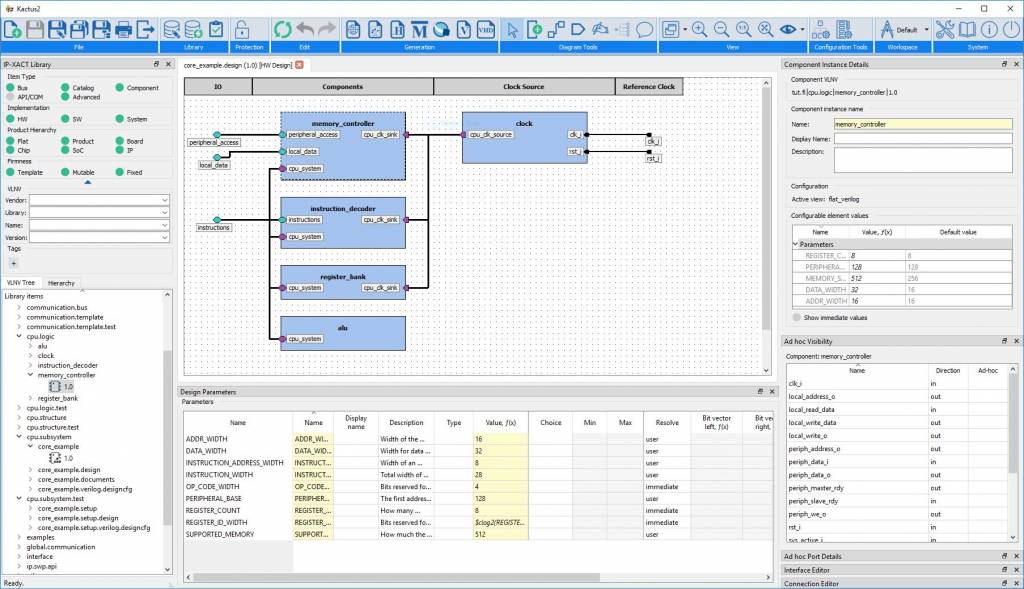 Screencapture of the Kactus2 user interface.