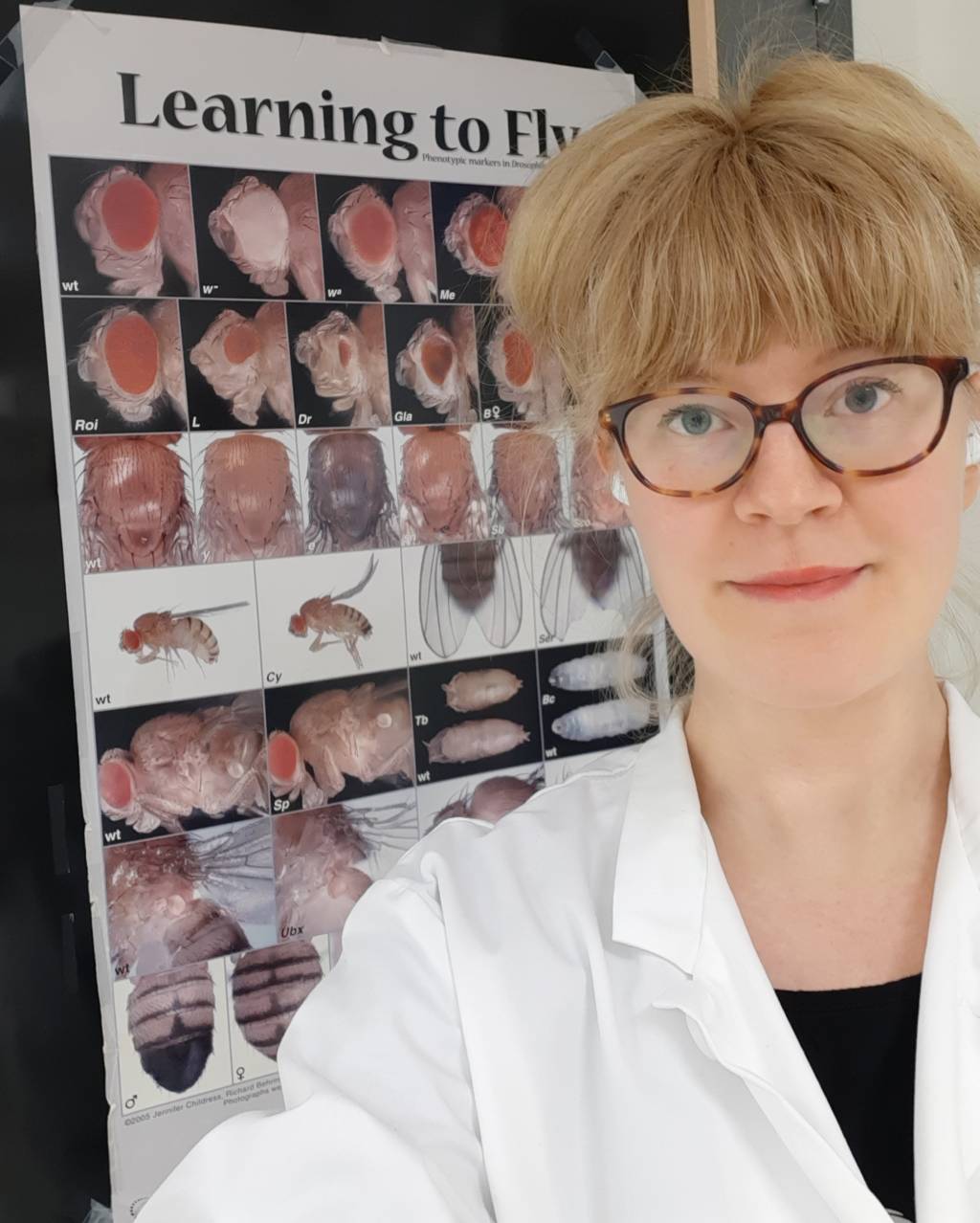 Tiina with Learning to Fly poster