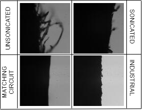 Comparison of paper edges from different cuts.