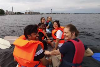 group in the canoe
