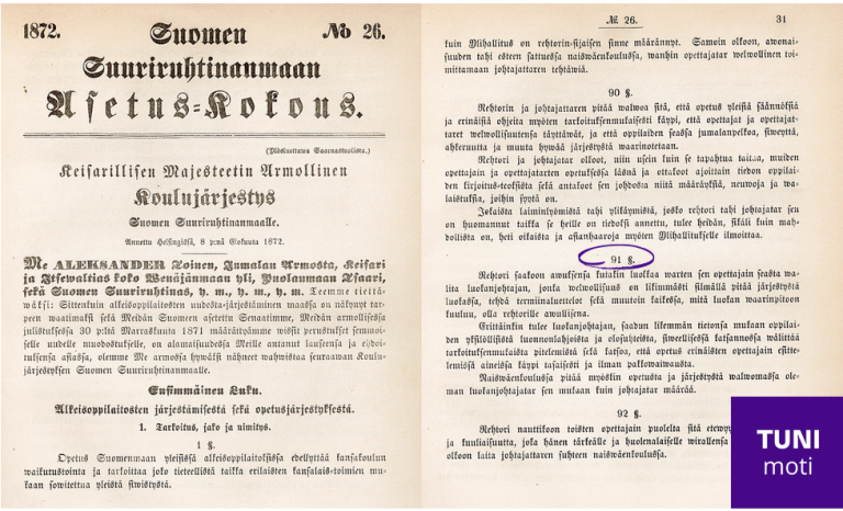 kuva tsaarinaikaisesta kouluasetuksesta