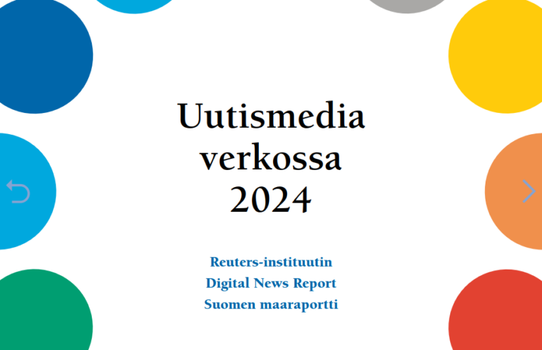Rajattu kuvakaappaus raportin kannesta, jossa lukee Uutismedia verkossa 2024.