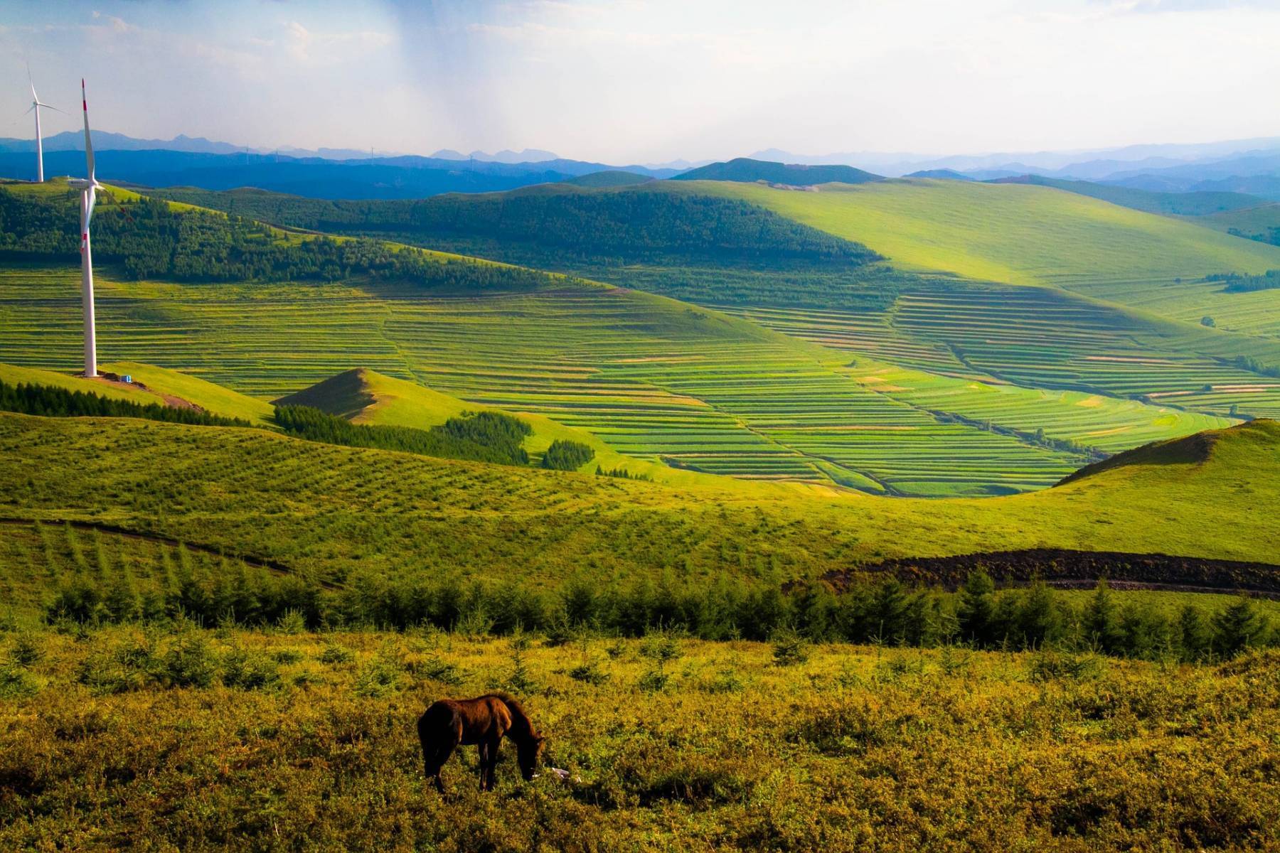Picture of Chinese countryside with terraces.