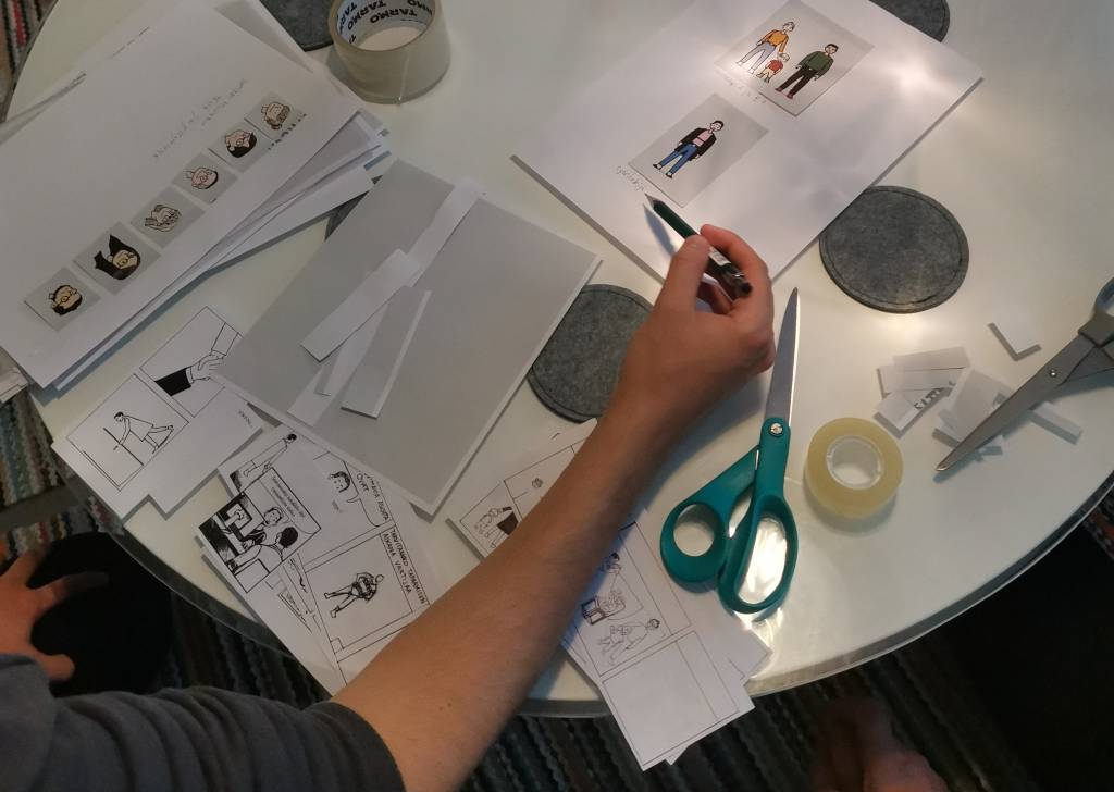Photo of a desk with papers.