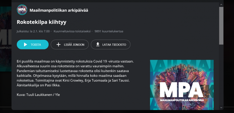 Salla Atkins ja Meri Koivusalo kommentoivat koronavirusrokotekilpaa