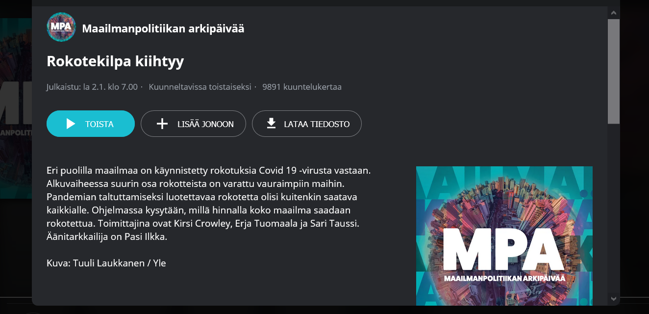 Salla Atkins ja Meri Koivusalo kommentoivat koronavirusrokotekilpaa