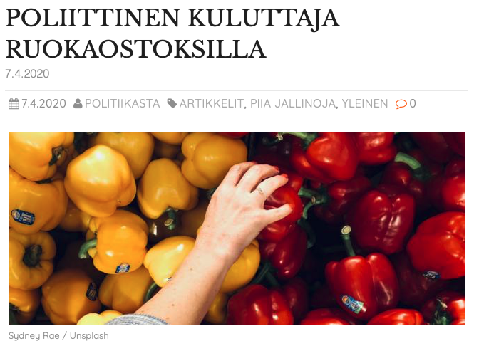 Käsi kurottaa keltaisiin ja punaisiin paprikoihin.