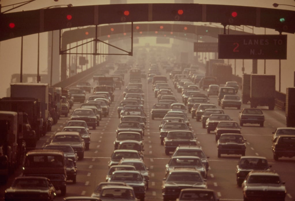 Motor highway with cars.