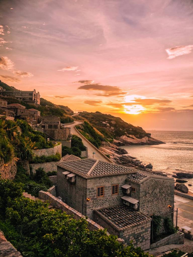 picture of sunset on matsu island, taiwan