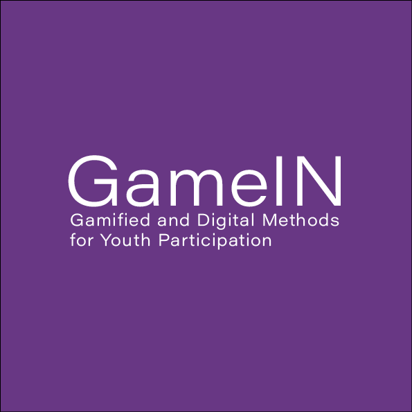 An illustration depicting the GameIN project – Gamified and Digital Methods for Youth Participation, exploring interactive platforms for engaging young people in decision-making and community development.