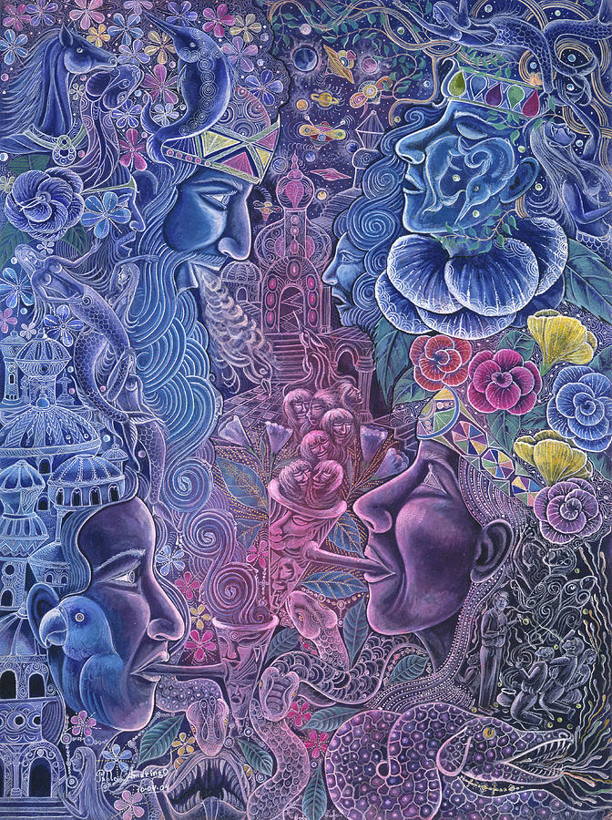 Artwork "Ayari Warmi" by Pablo Amaringo, psychedlic art