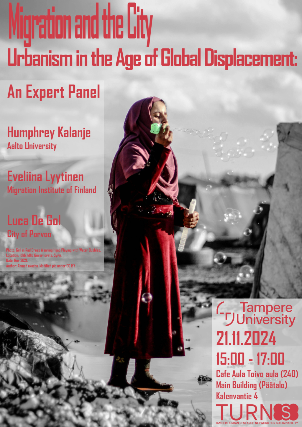Poster with a person and soap bubbles.