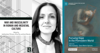 Pictures of Oana Cojocaru and the two books to be launched at the event.