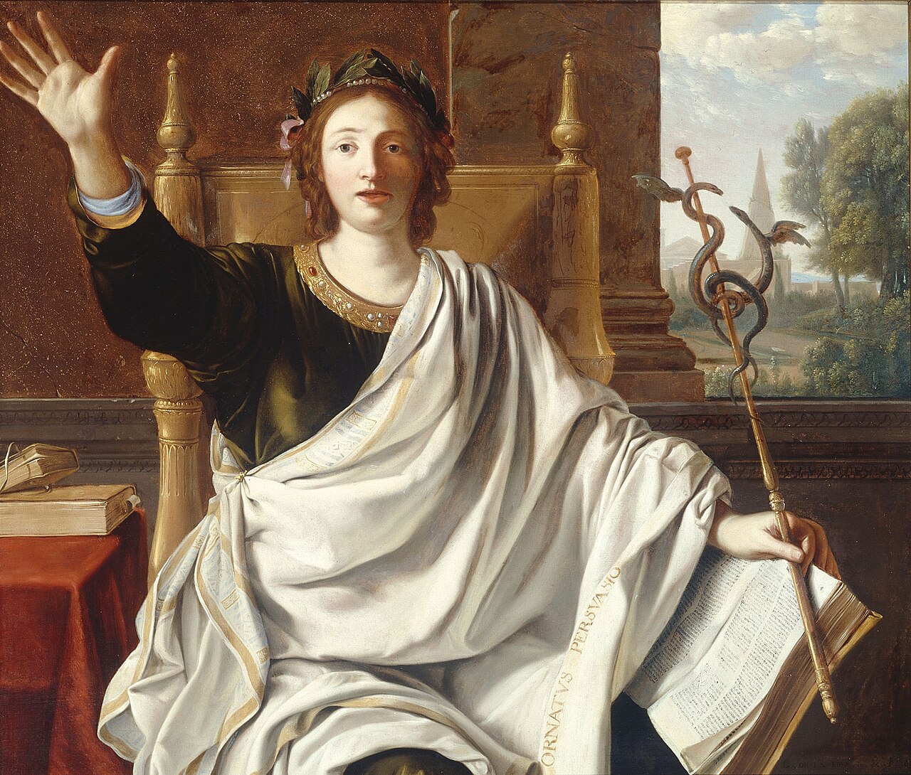 Early modern painting depicting the allegory of Rhetoric