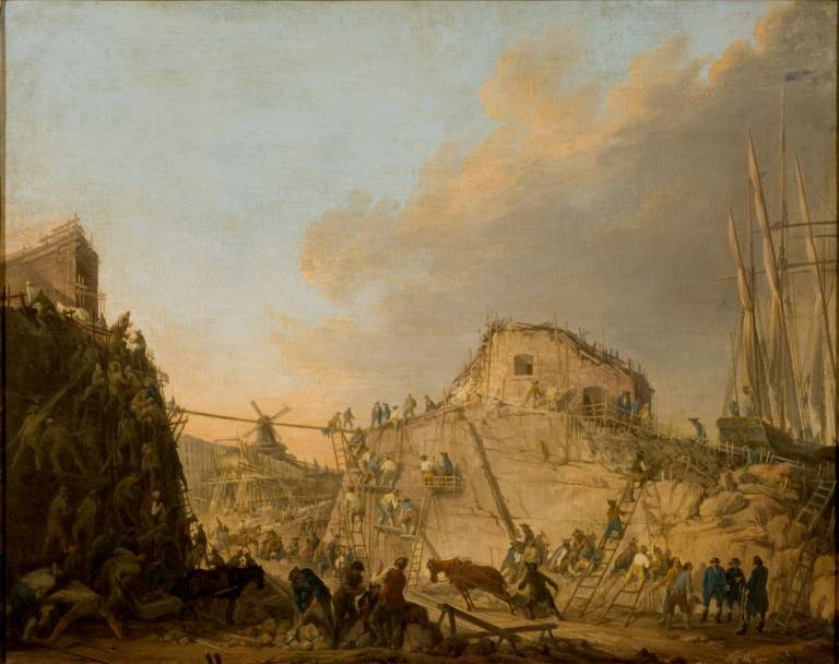 Suomenlinnan telakan rakennustöitä.