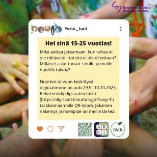 Kuvassa on istagram pohjalla mainosteksti Digiraatiin osallistumista varten.