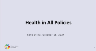 Health in All Policies by Eeva Ollila