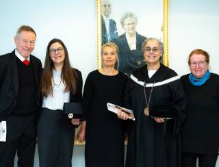 Pauliina Rantavuori and supervisory team after defense