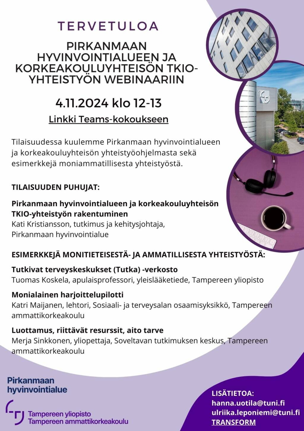 Pirhan ja korkeakouluyhteisön TKIO-yhteistyön webinaari