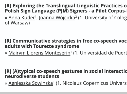 Extract from conference program