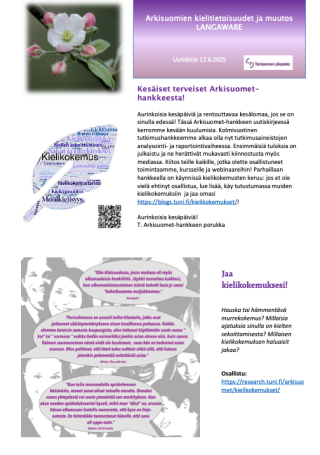 Uutiskirjeen 1/2025 kansi