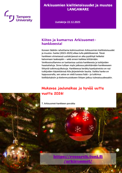 Uutiskirjeen kansikuva