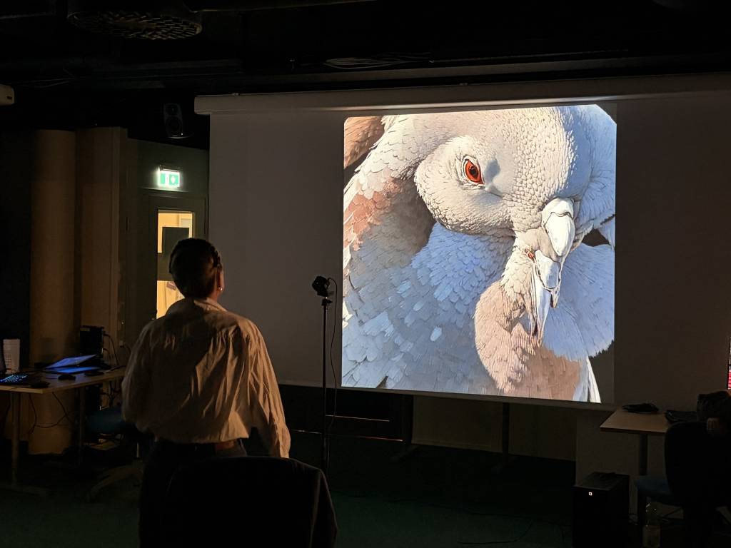 Jurgis Peters presenting his doctoral research project Embodied Feedback Loops.