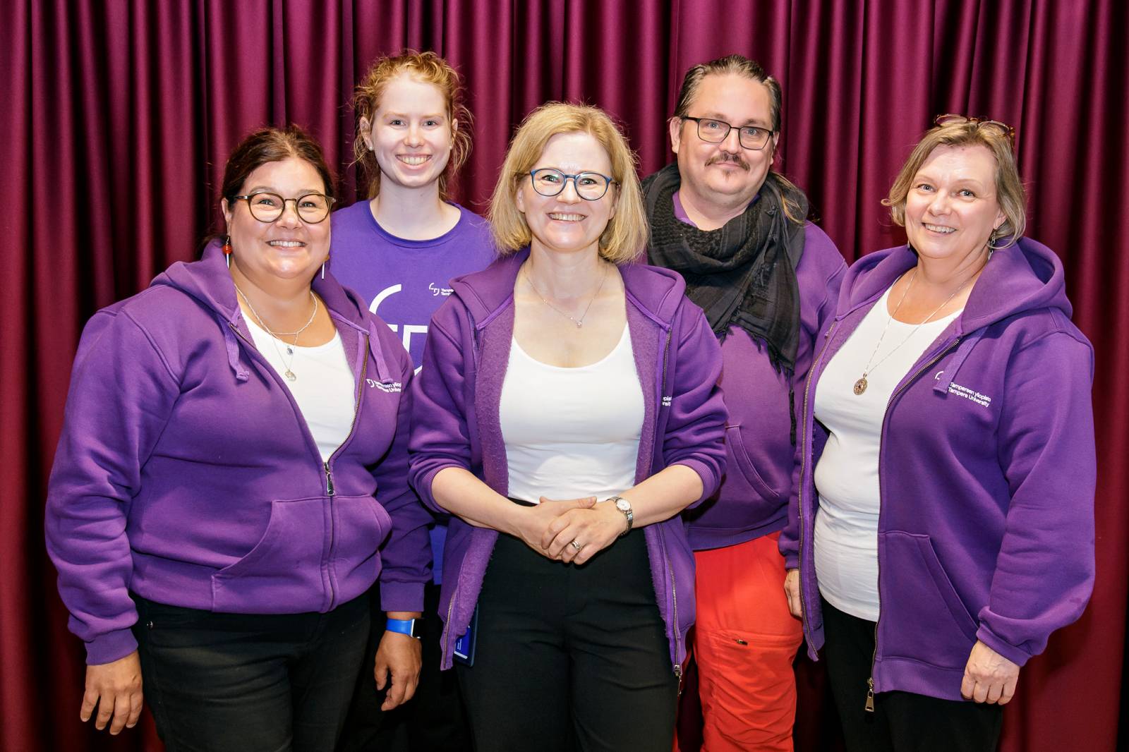 Kuvassa koko MOTItiimi 2025. Vasemmalta oikealle: Merja Vlijanen, Elina Wolff, Elina Kuusisto, Jyri Siimes ja Virpi Järvelä.