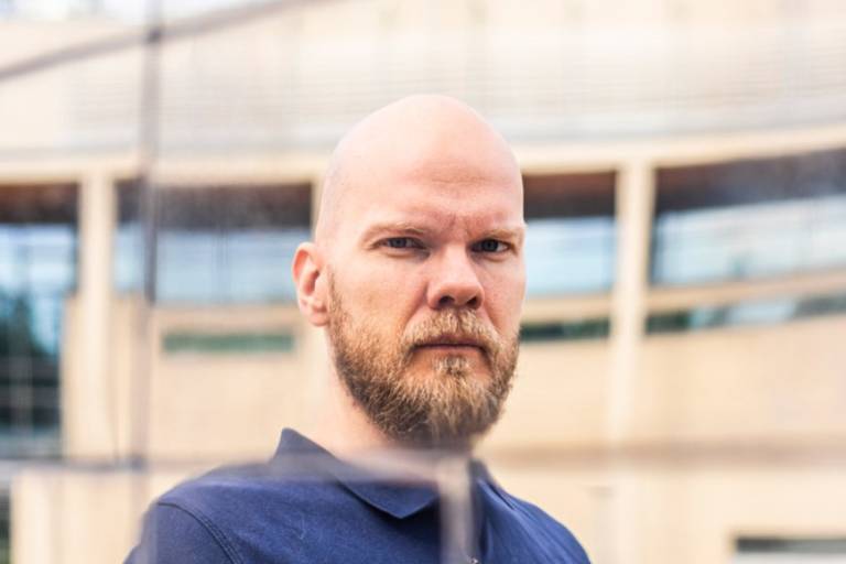 Professor of Signal Processing Okko Räsänen studies early language acquisition. His new ERC project will start in 2026.Photo: Jonne Renvall / Tampere University.