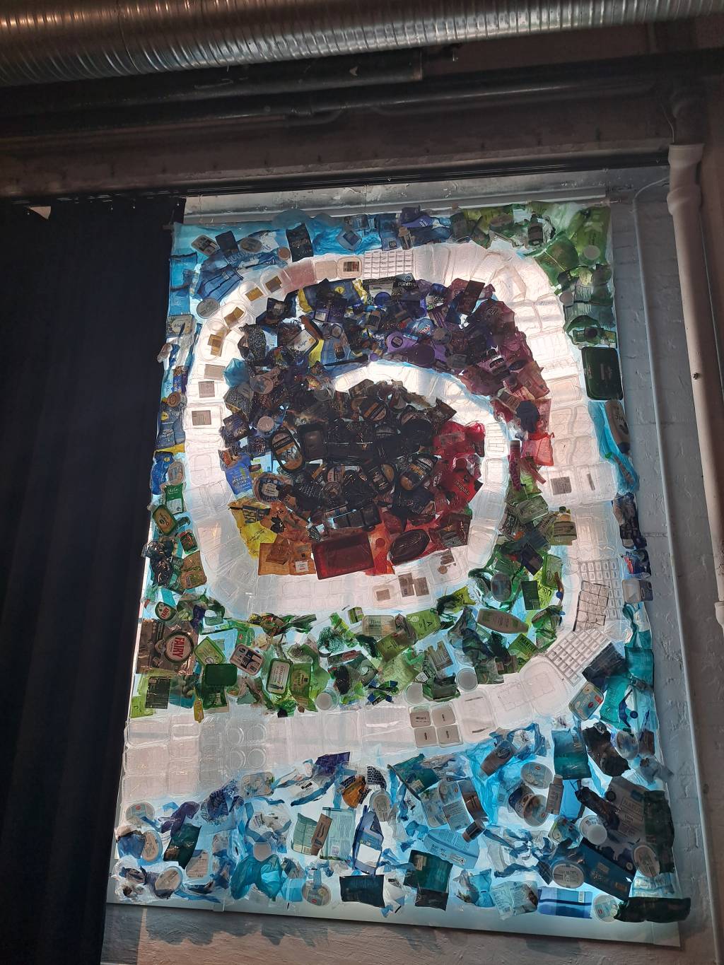 Art installation made of plastic waste