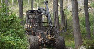 Fowarder inside a forest