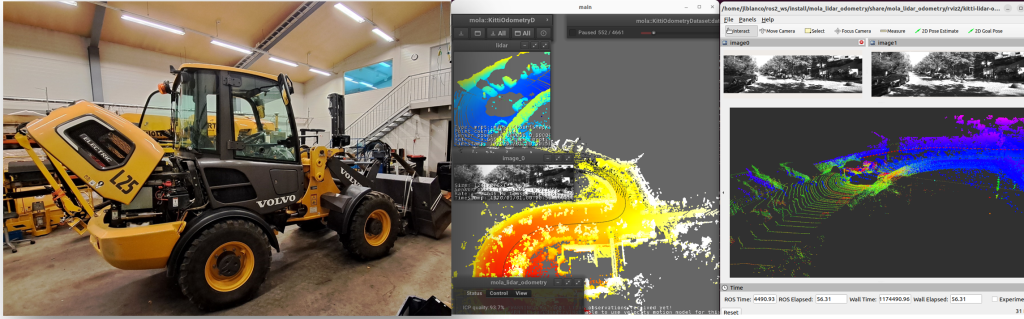 Image of wheel loader and SLAM