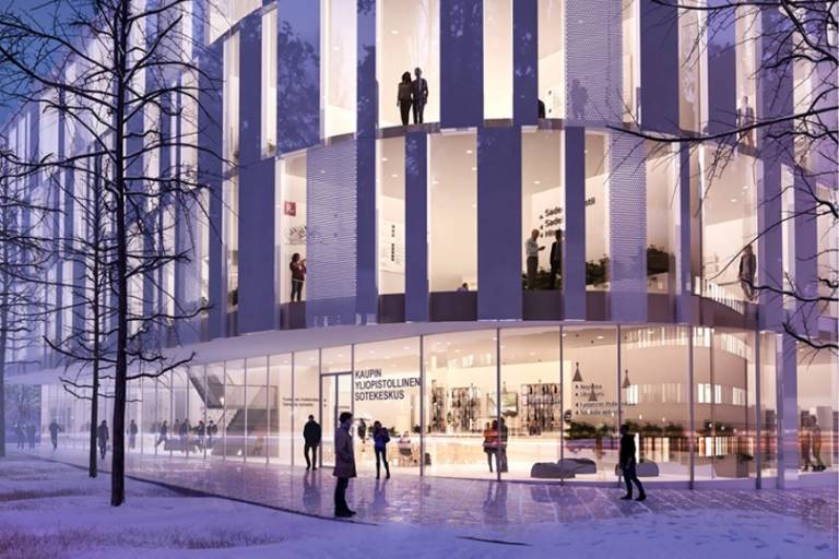 Havainnekuva Kaupin yliopistollisesta sote keskuksesta
