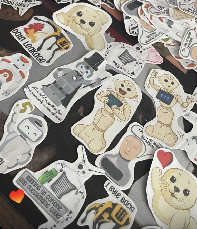 Different social Robots in sticker format