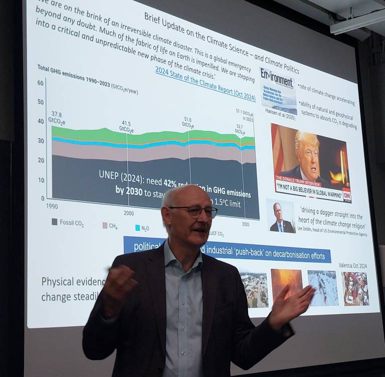 Alan McKinnon presenting climate logistics