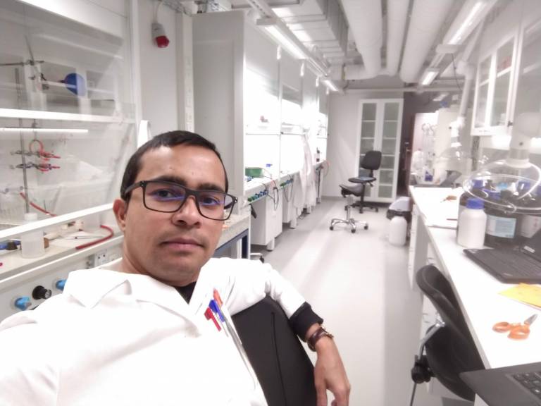 Jagadish in the lab
