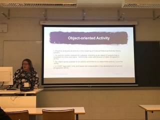 Hannele Kerosuo presenting at the FERA Sig on Activity Theory