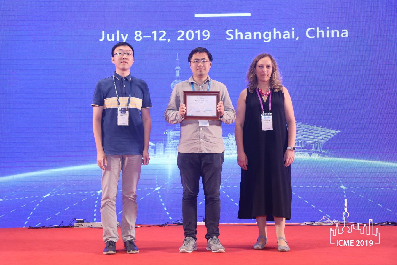 ICME 2019 best demo award goes to Yuan Gao, Reinhard Koch, Robert Bregovic and Atanas Gotchev for LIGHT FIELD RECONSTRUCTION USING SHEARLET TRANSFORM IN TENSORFLOW