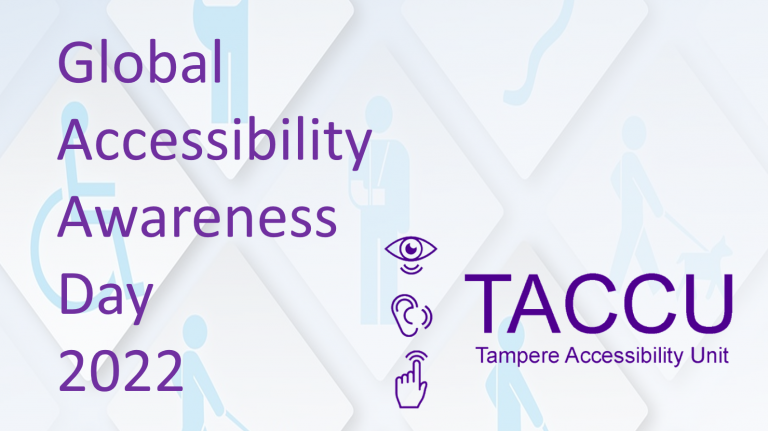 Text: Global Accessibility Awareness Day 2022, TACCU's logo