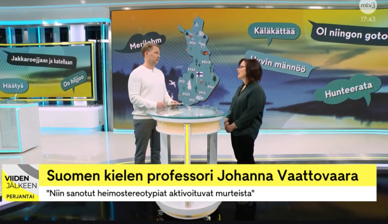 Johanna Vaattovaara haastateltavana MTV3