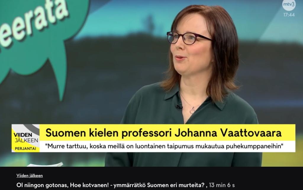 Johanna Vaattovaara MTV3 haastattelussa